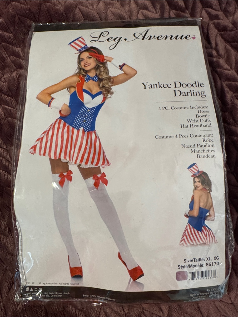 Leg Avenue Red, White & Blue Yankee Doodle Darling Costume Hat Included